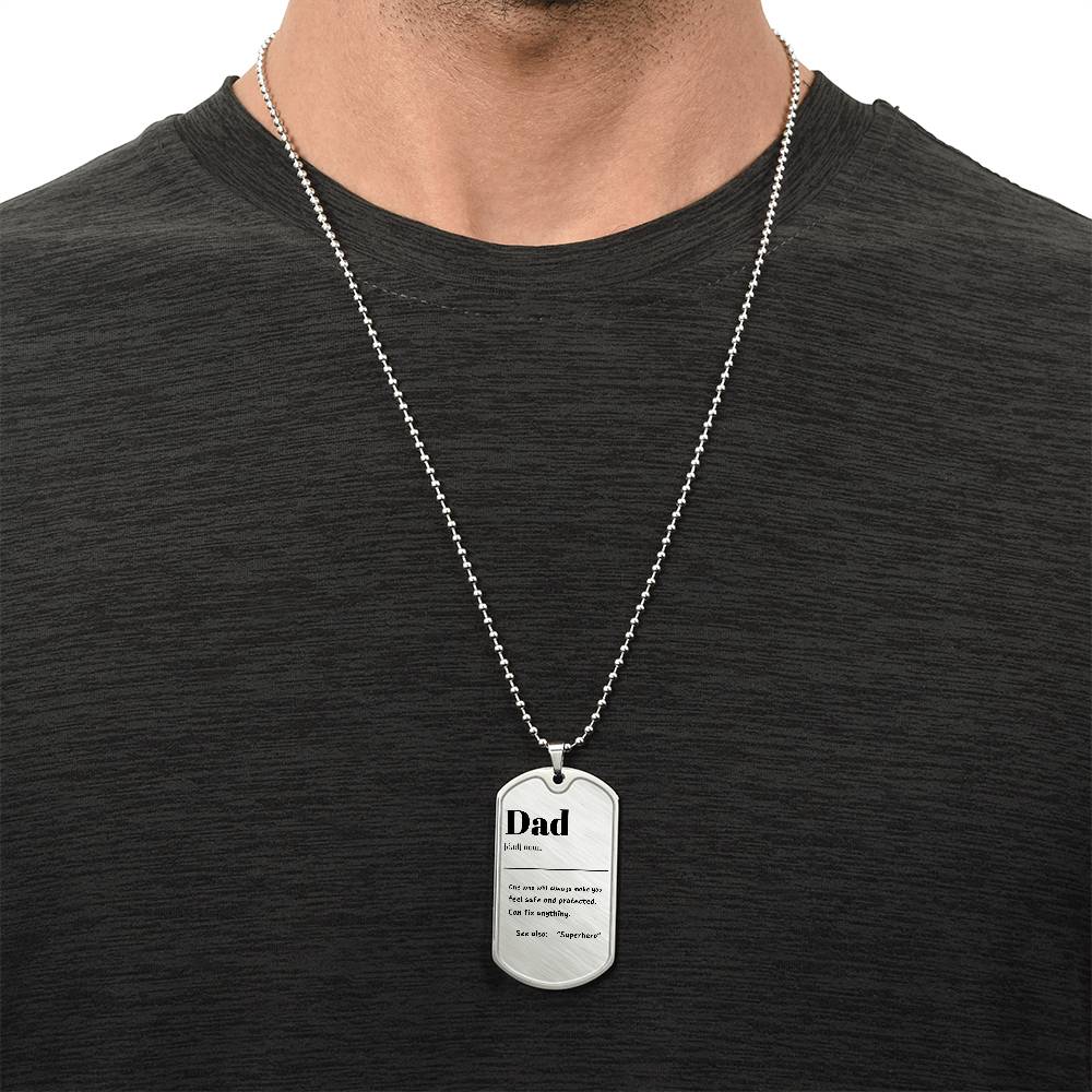Dad - Superhero Dog Tag | Father's  Day gift | Birthday gift for him