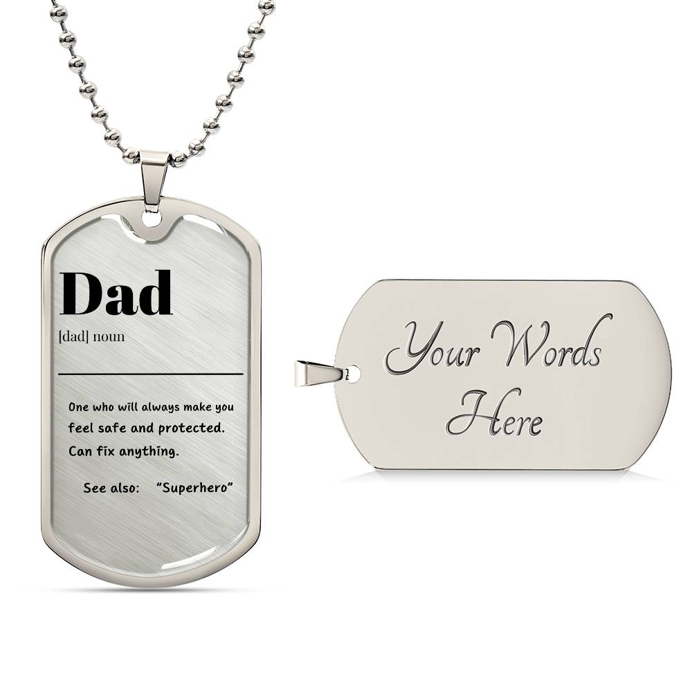 Dad - Superhero Dog Tag | Father's  Day gift | Birthday gift for him